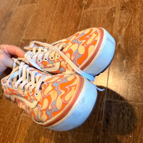 Vans 2 Pairs Bundle Lot Size 11 Platforms Purple Orange Classic - Picture 10 of 12